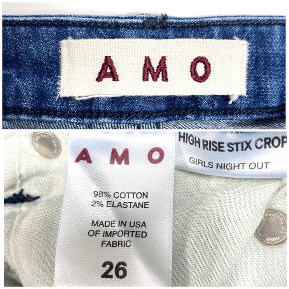AMO High Rise Stix Crop Girls Night Out Skinny Jeans Wash 129 - Picture 8 of 9
